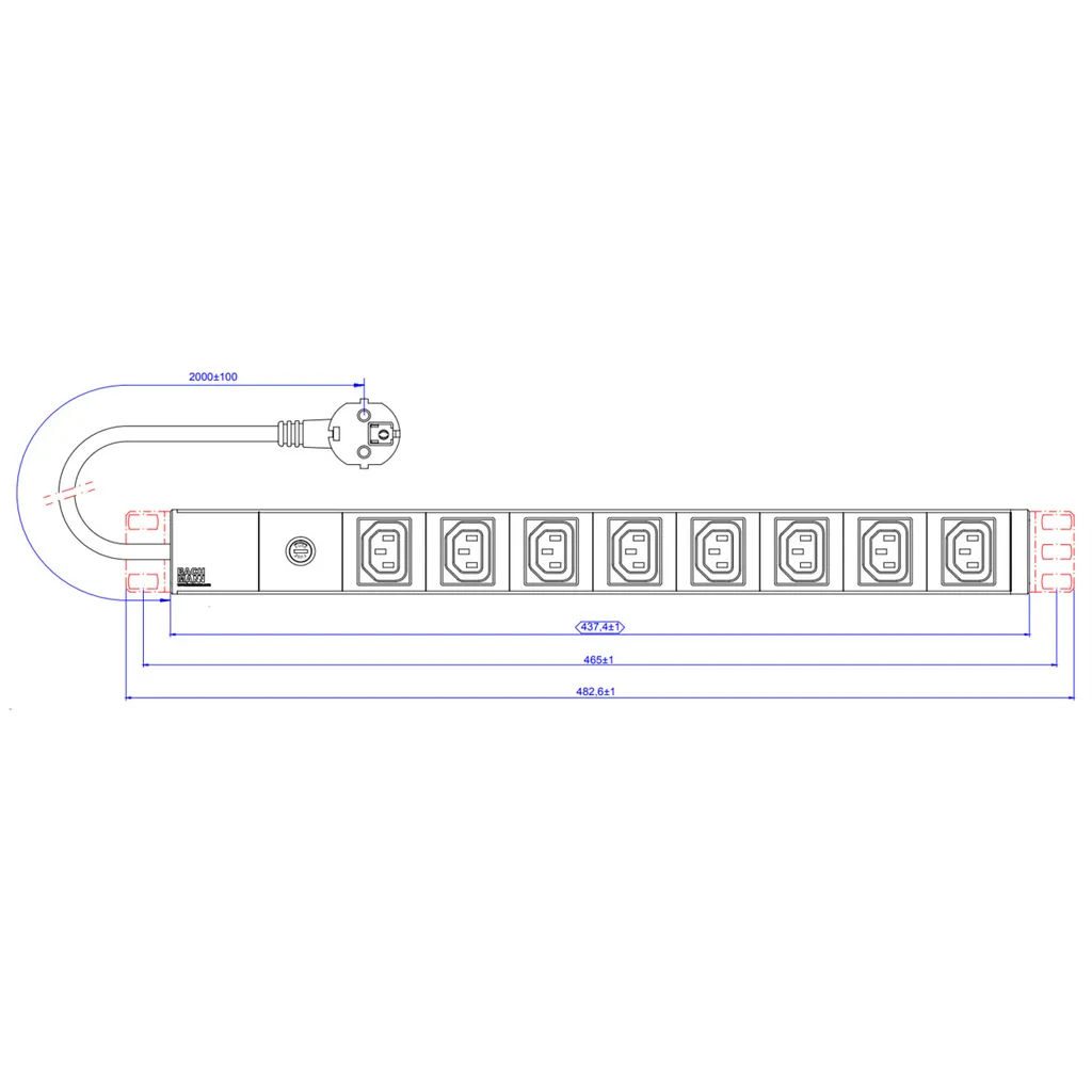 Bachmann 333.408 Multipresa Professionale per Armadi Rack 19"