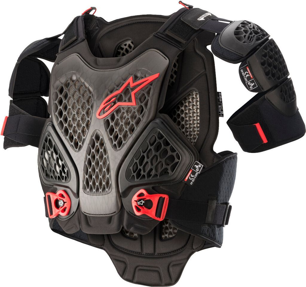 Alpinestars A-6 Brustprotektor, schwarz/rot, XS/S