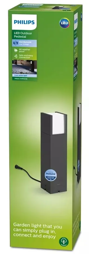 Borne Extérieure Philips Arbour 660lm IP44 Anthracite 40cm Éclairage 12V - 3