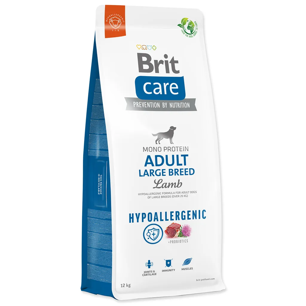 Croquettes Agneau Hypoallergénique Chien Grande Race Brit Care Adulte 12kg