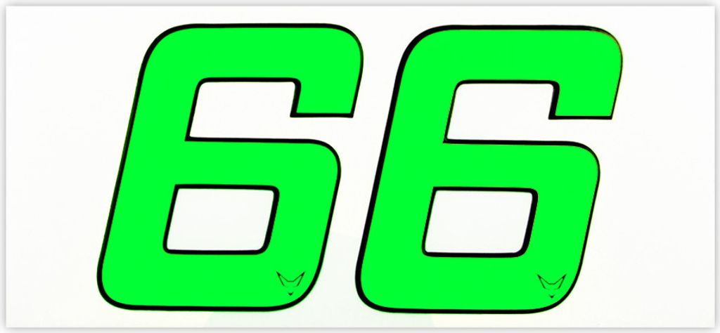 Startnummer Aufkleber 2er Set, neongrün, 1 mm Schaummaterial, # 6