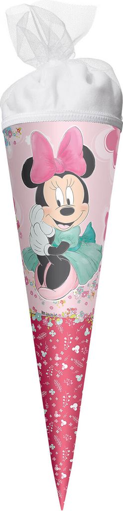 ROTH Geschenk-Schultüte klein Disney Minnie Mouse 22 cm rund Tüllverschluss Zuckertüte Schulanfang