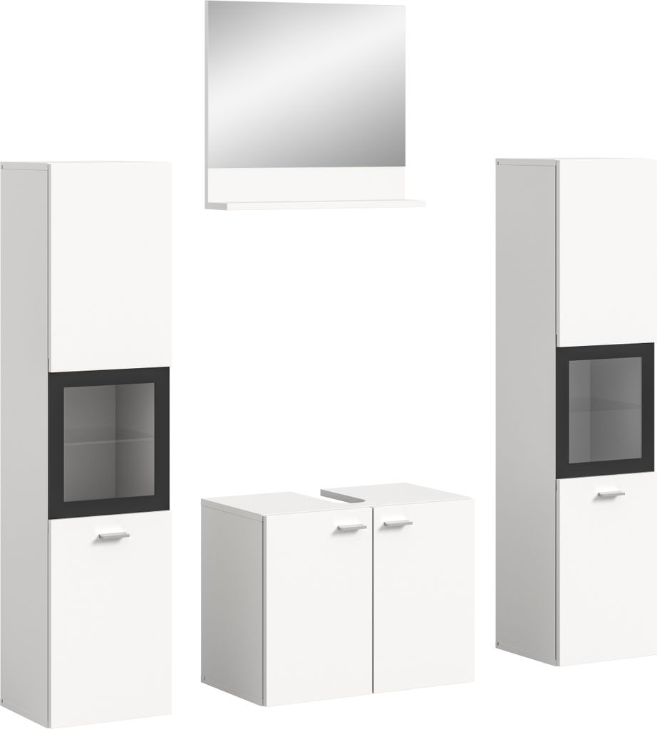 Badezimmer-Set >Boston< in Weiß - 137x186x33cm (BxHxT)