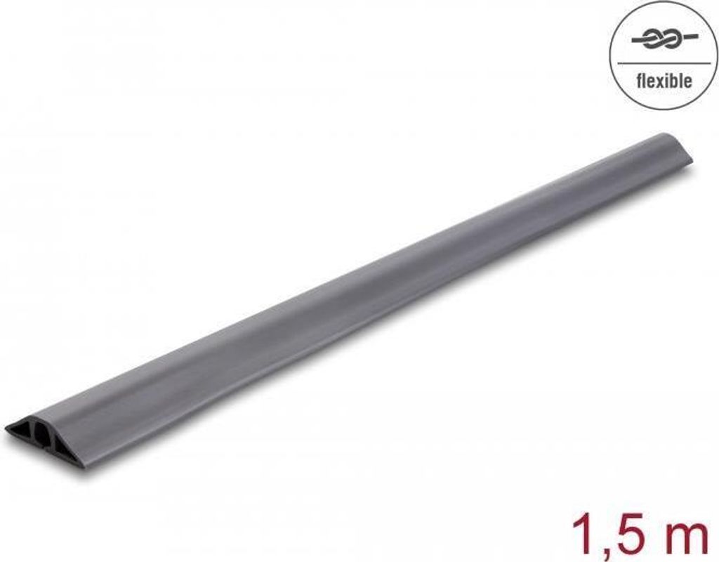 DELOCK PVC Kabelkanal flexibel 50 x 13 mm - Länge 1,5 m grau