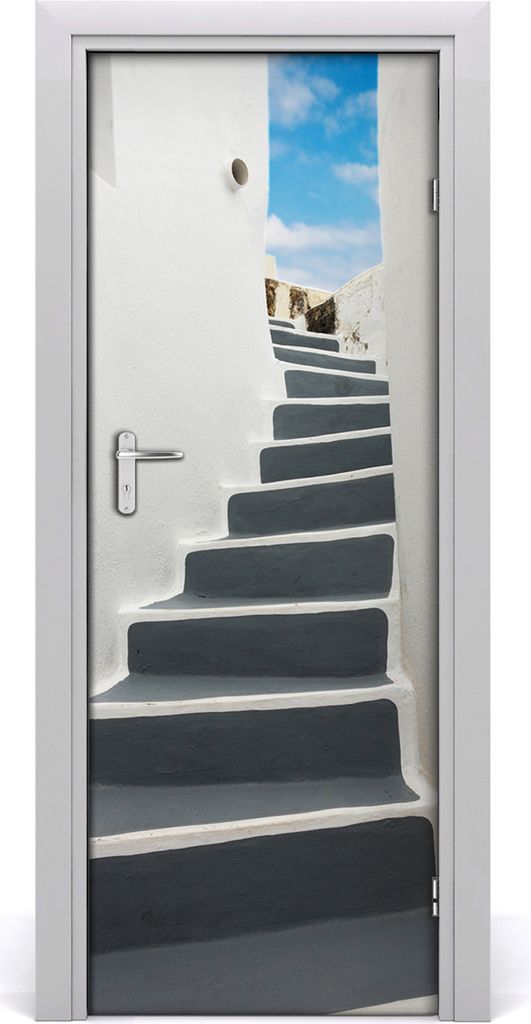 Tulup Türaufkleber 75x205 cm Dekorative Aufkleber Selbstklebend Wasserdichte Tapete Abnehmbar Schlafzimmer Wohnzimmer Wohnkultur - Santorini Griec...