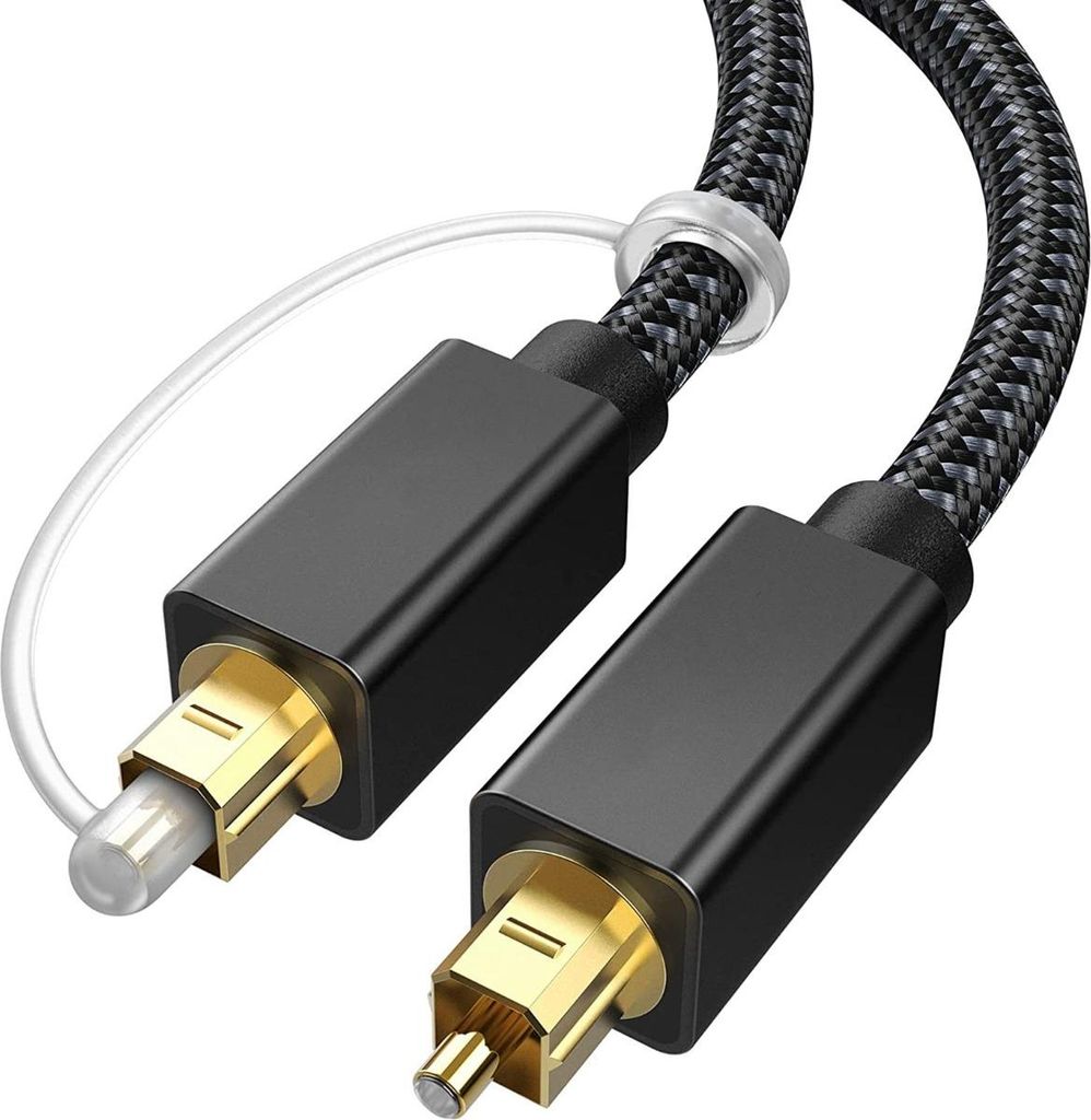 INF Toslink S/PDIF 5.1/7.1 Audiokabel, Kupferkern, Nylon, PS5 Heimkino Schwarz 1 m