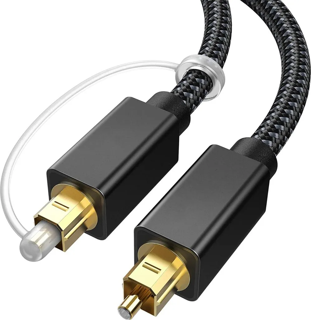 INF Cavo ottico Toslink S/PDIF 5.1/7.1 rame OFC nylon per PS5 e soundbar Nero 5 m