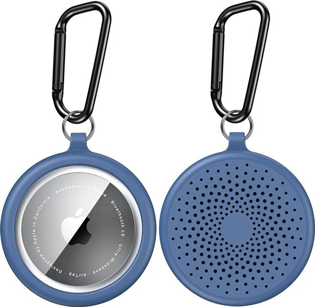 INF 2 Pezzi Custodia AirTag TPU Blu con Portachiavi | Protezione Totale