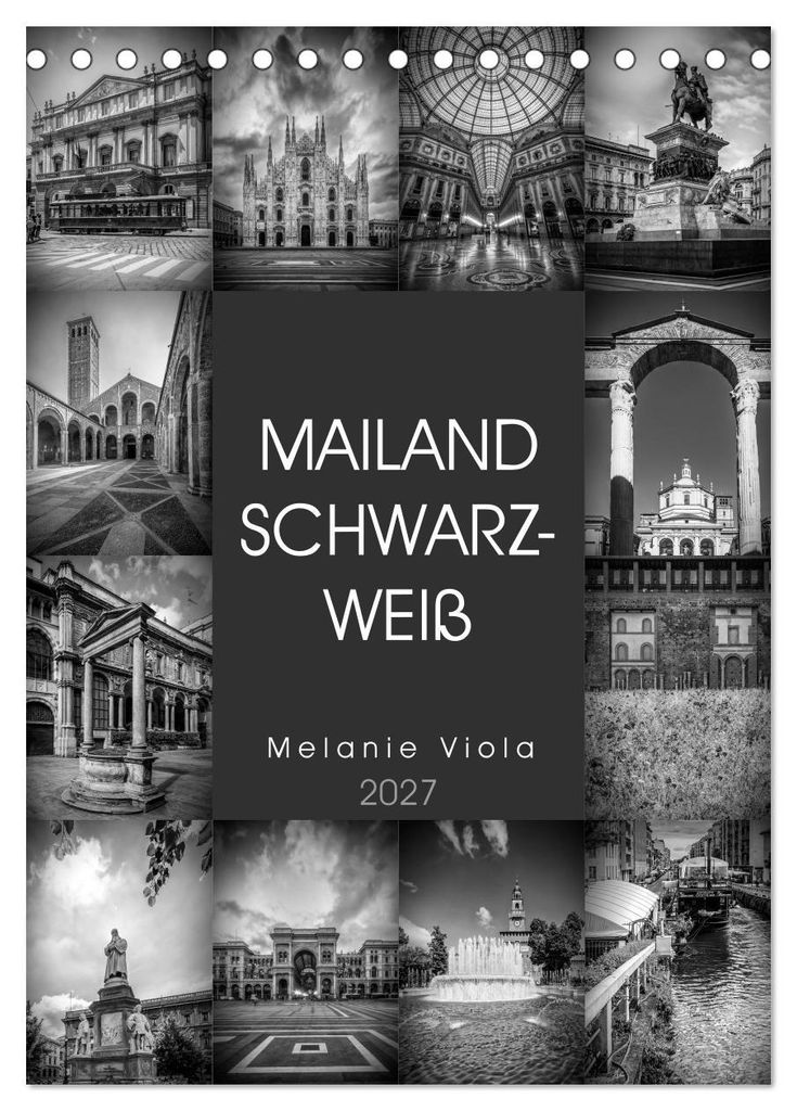 MAILAND SCHWARZWEIß (Tischkalender 2027 DIN A5 hoch), CALVENDO Monatskalender