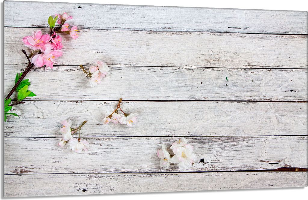 Glas Herdschutzplatte 80x52 Holz