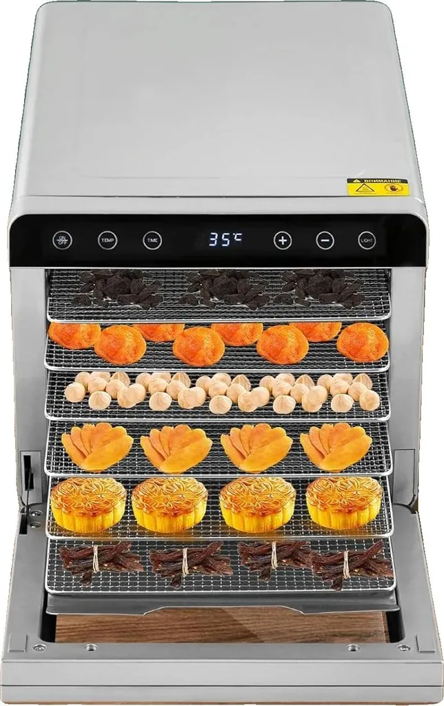 Séchoir alimentaire électrique 6 niveaux tactile pour fruits et viande