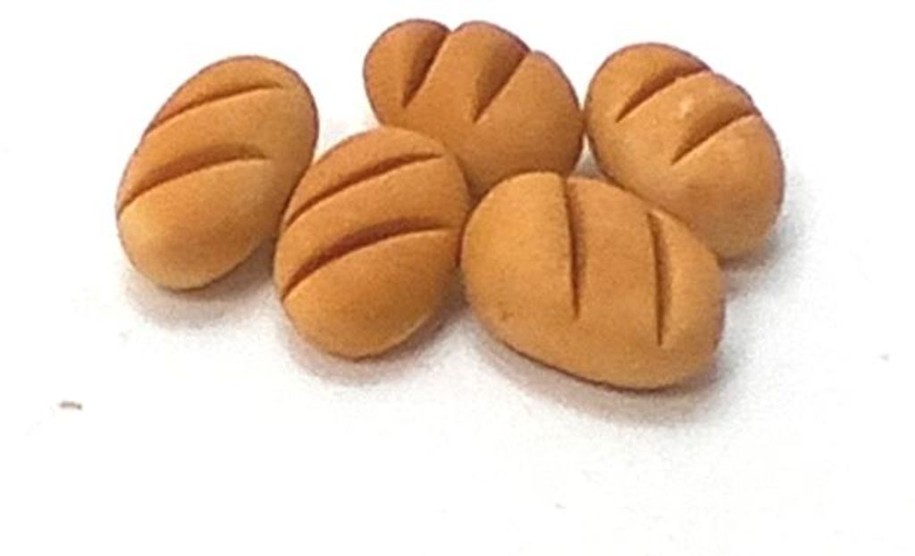 5 St. Miniatur Brötchen. 1:12 Miniaturen. Für Puppenstube Produktbild 