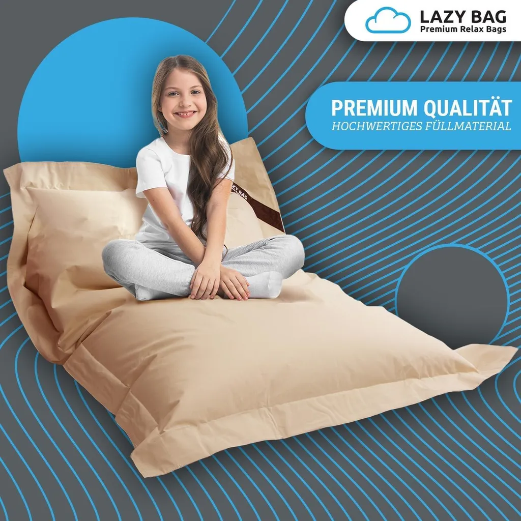 Lazy Bag Junior Beige: La Poltrona Sacco per i Piccoli di Casa - 2