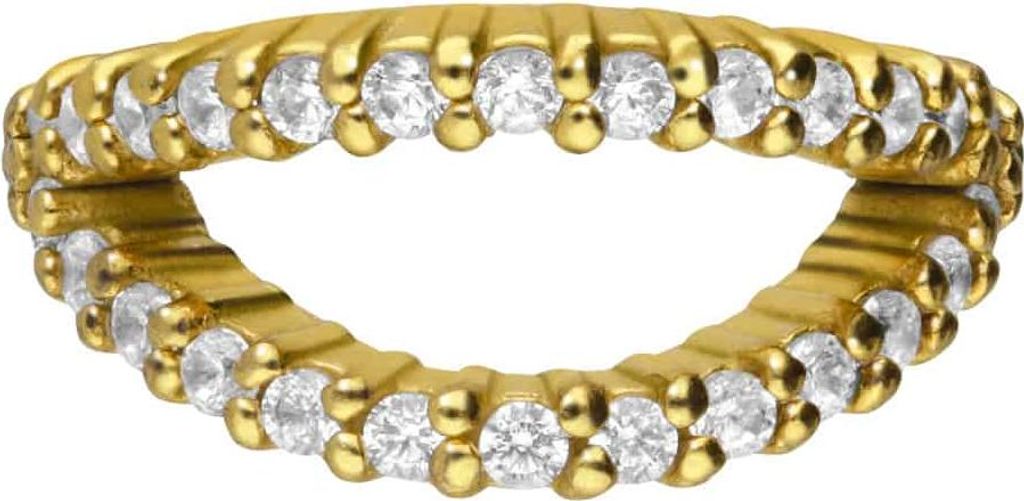 Ohrpiercing, Nasenpiercing, Septum Piercing Chirurgenstahl Segmentring Clicker 2 RINGE + EINGEFASSTE KRISTALLE Gold Innendurchmesser: 8 mm