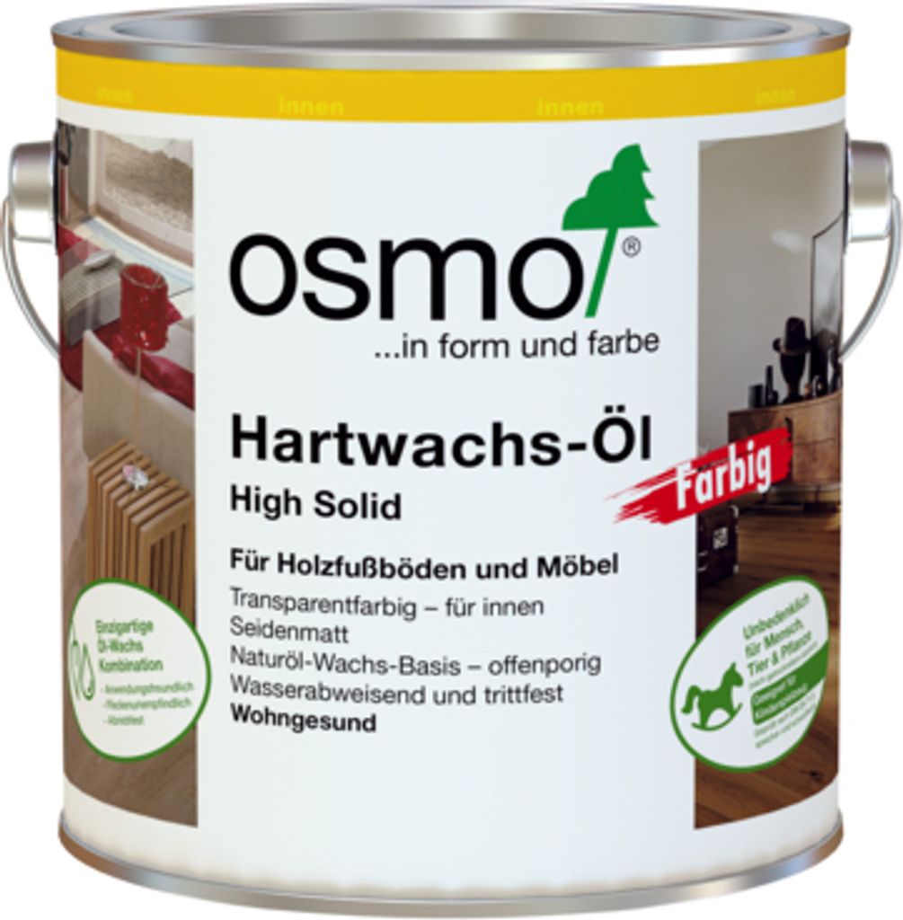 Osmo Hartwachs-Öl Farbig Weiß 2,50 l - 10300022 Produktbild 