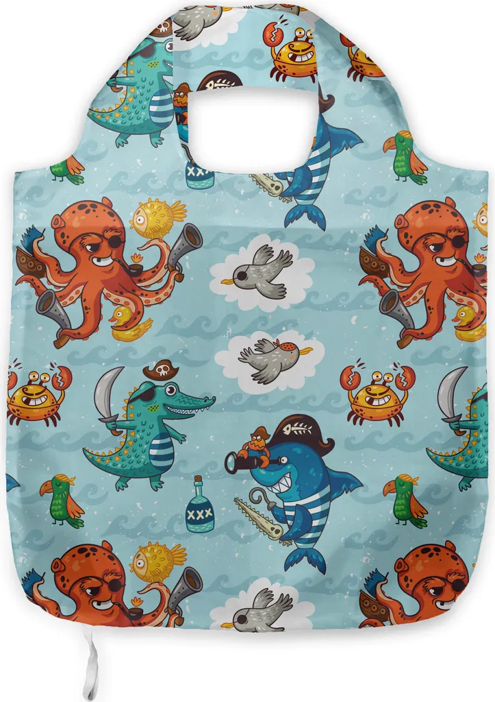 Borsa Tessuto ABAKUHAUS Pirates | Tracolla Bambini e Spesa Lavabile