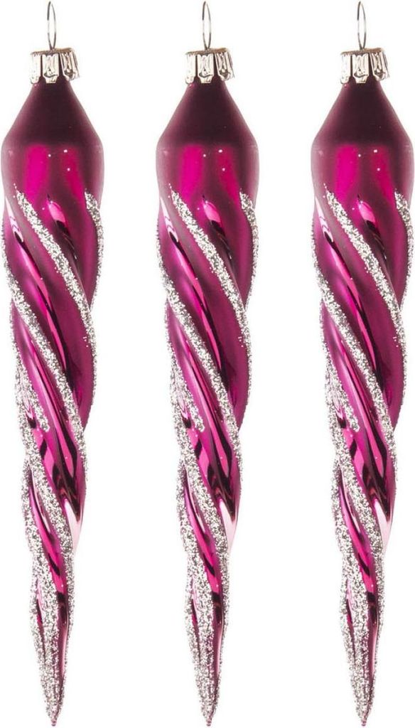 Thüringer Christbaumschmuck Eiszapfen beere matt (3) BxHxT 2x13x2cm NEU