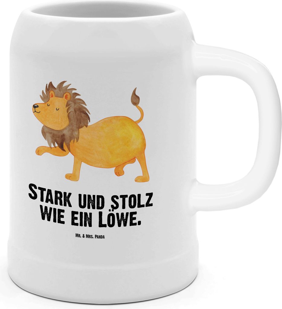 Mr. & Mrs. Panda Krug Sternzeichen Löwe - Weiß - Geschenk, Geburtstag August, Seidel, Tonkrug, Humpen, Juli, Bierhumpen, König Der Tiere, Steinkrug