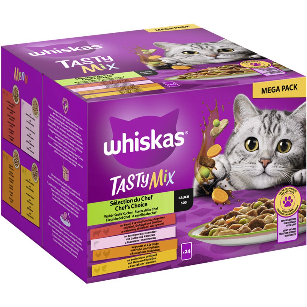 WHISKAS® TASTY MIX Portionsbeutel Multipack Mega Pack Chefs Produktbild 