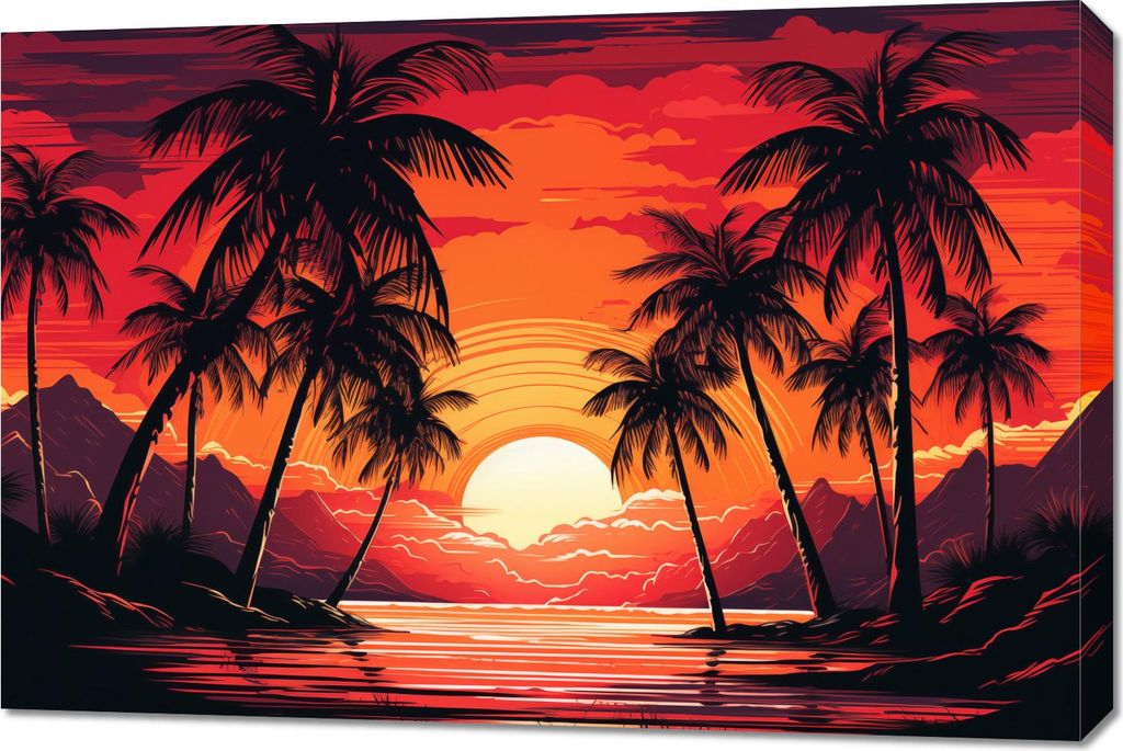 Bild 90x60cm Palmen Bei Der Lagune