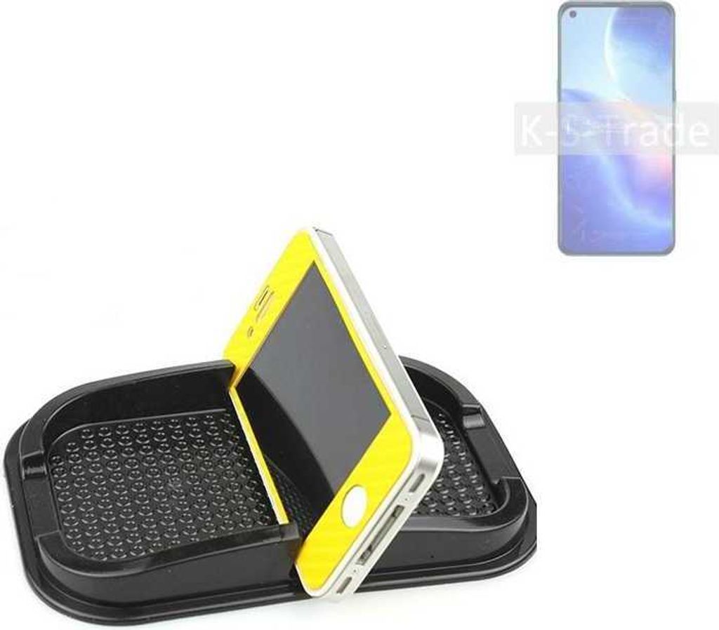 K-S-Trade Auto Anti Rutsch Matte Smartphone-Halter kompatibel mit Oppo Find X3 Lite Haft Pad Armaturenbrett Handy-Halterung Silikon