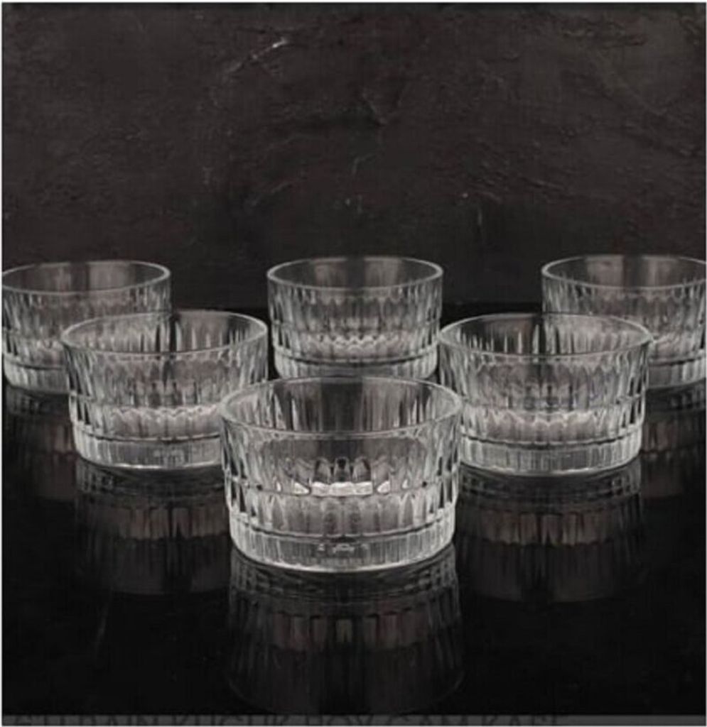 Rain 6er Schalen set aus Glas, quadratische Snackschalen, Dessertschale