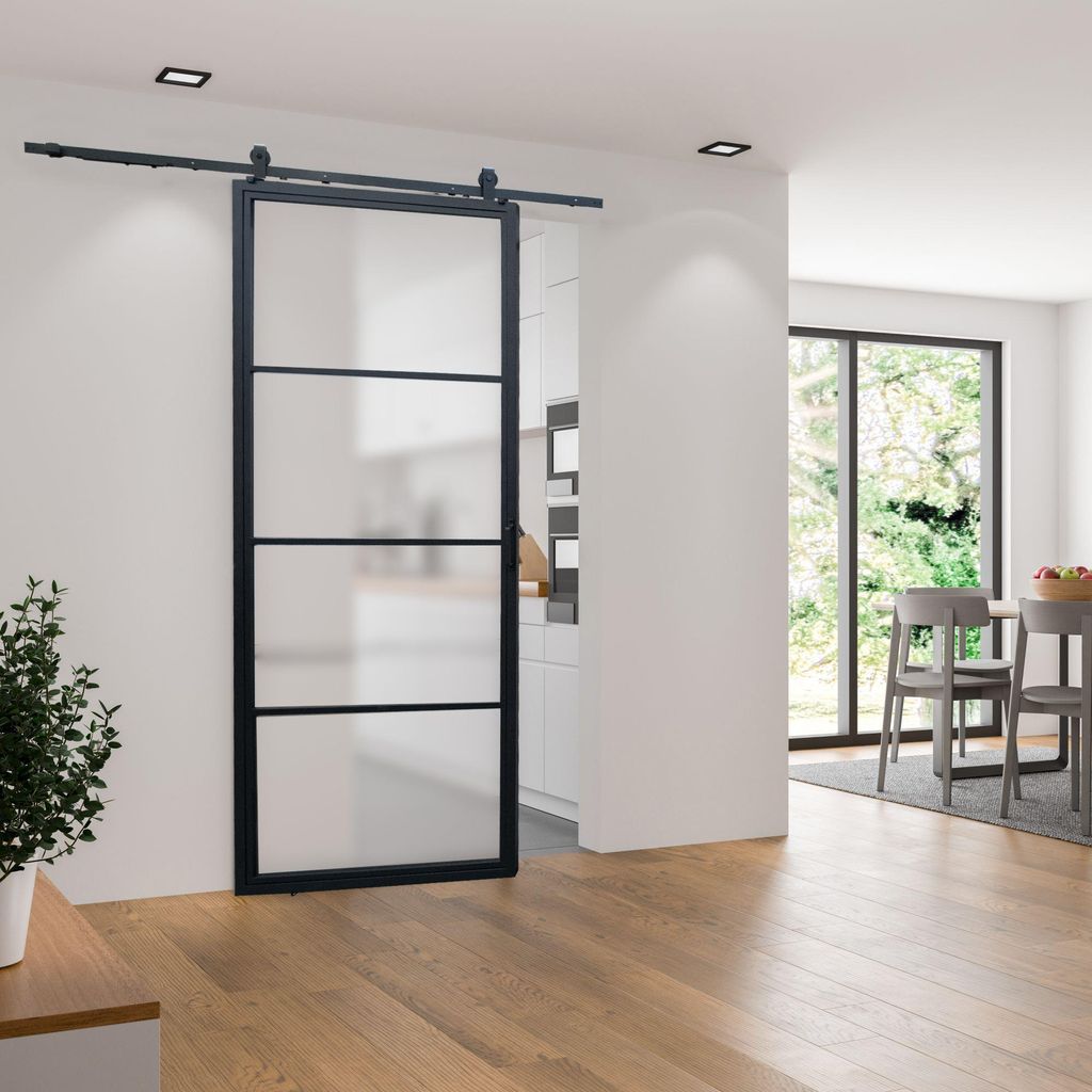 inova Loft-Glasschiebetür 900 x 2150 mm, Satiniertes Glas, Produktbild 