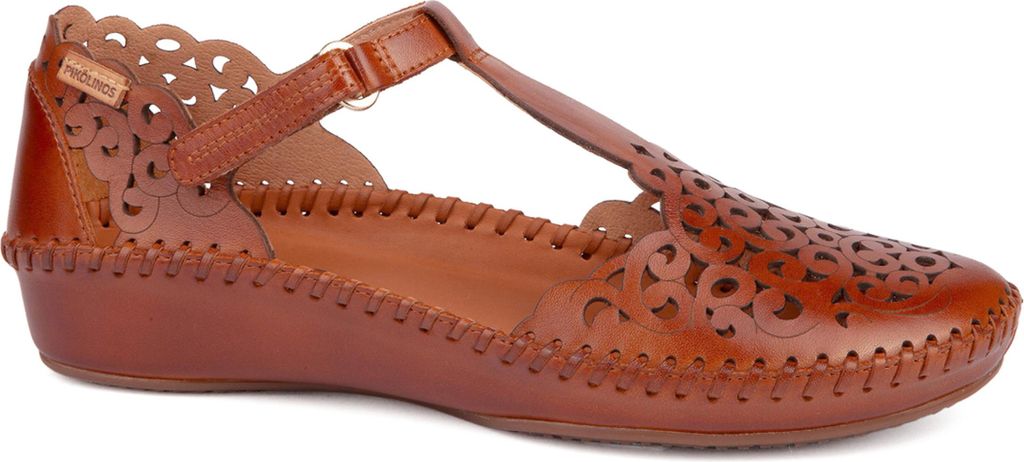 Pikolinos Damen Sandale Leder mit T-Riemen und feinen Cut Outs P. Vallarta 655, Größe:42 EU, Farbe:Braun