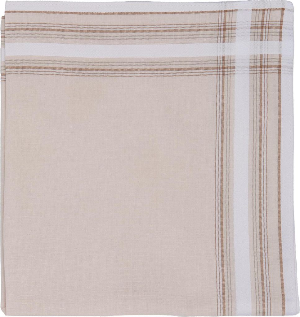 Tiseco Herren Taschentücher Set 3er-Pack - 42x42cm - 100% Baumwolle - Indiantan Streifen Muster