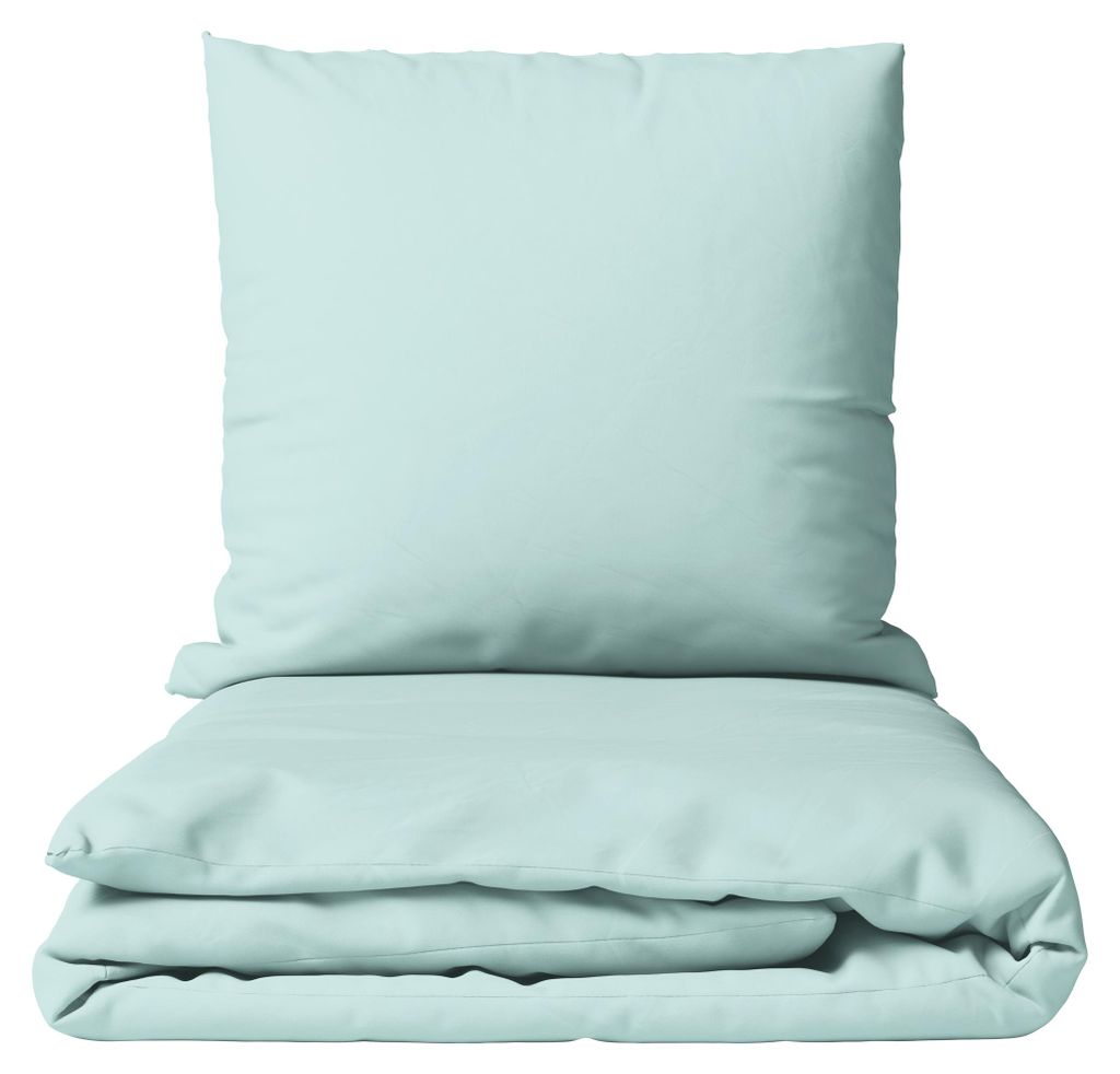 Mikrofaser Bettwäsche Set 135x200 cm Hellblau Einfarbig mit Produktbild 