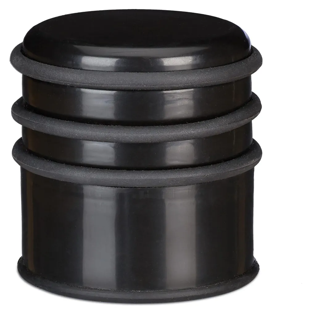 Arrêt de porte lourd et stable 7 cm noir pour courants d'air intenses