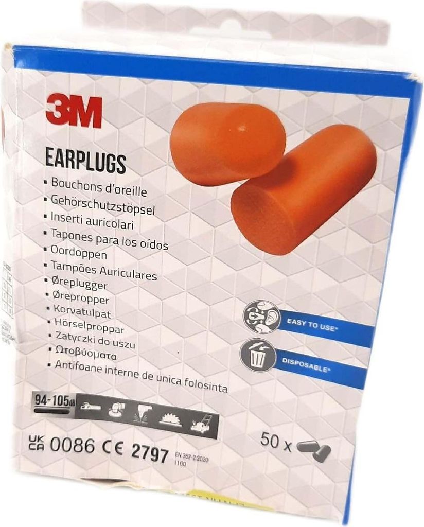 3M Gehörschutzstöpsel 1100, Ohrstöpsel aus Schaumstoff, 50 Produktbild 