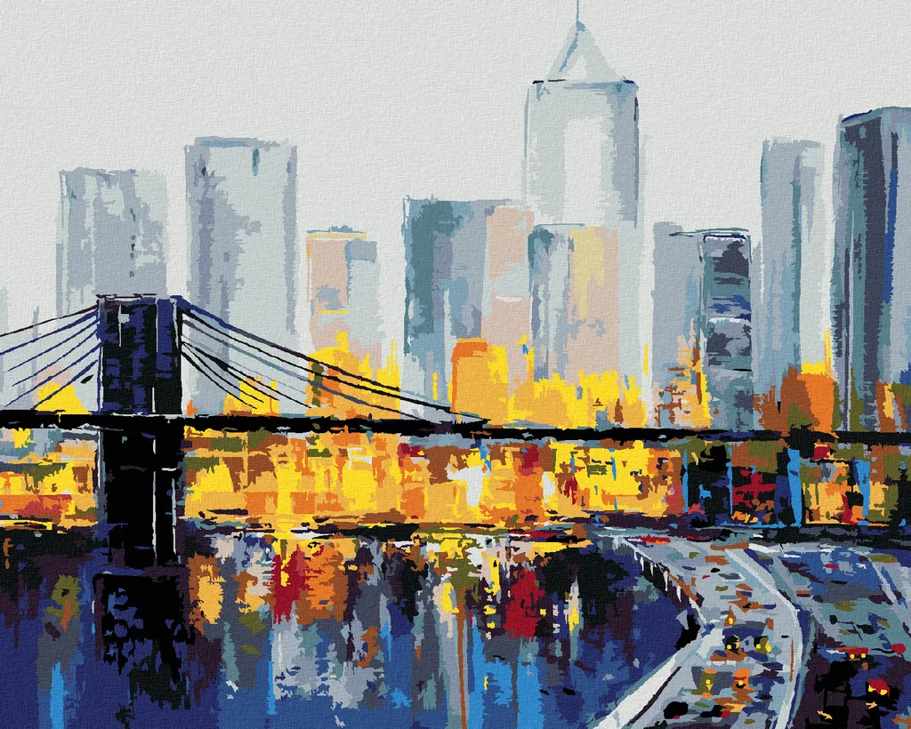 Zuty - Pittura con diamanti - NEW YORK AFFOLLATA, 40x50 cm, tela tesa su telaio