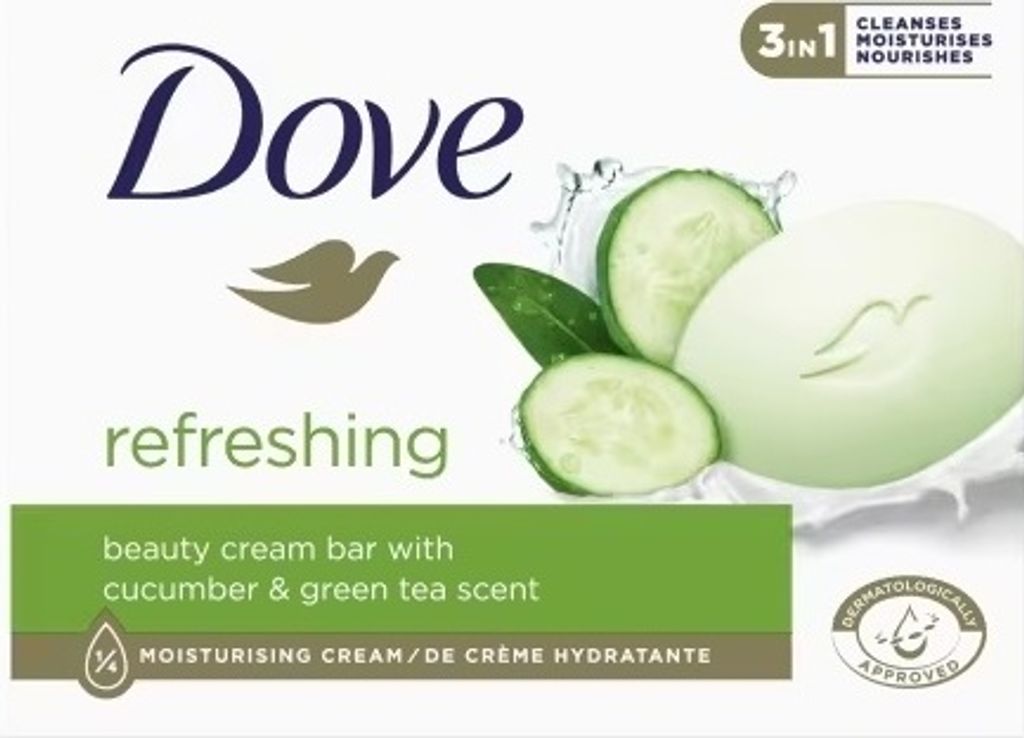 Dove Erfrischende Seife Bar Gurke &/ Grüner Tee Duft, 90g Produktbild 
