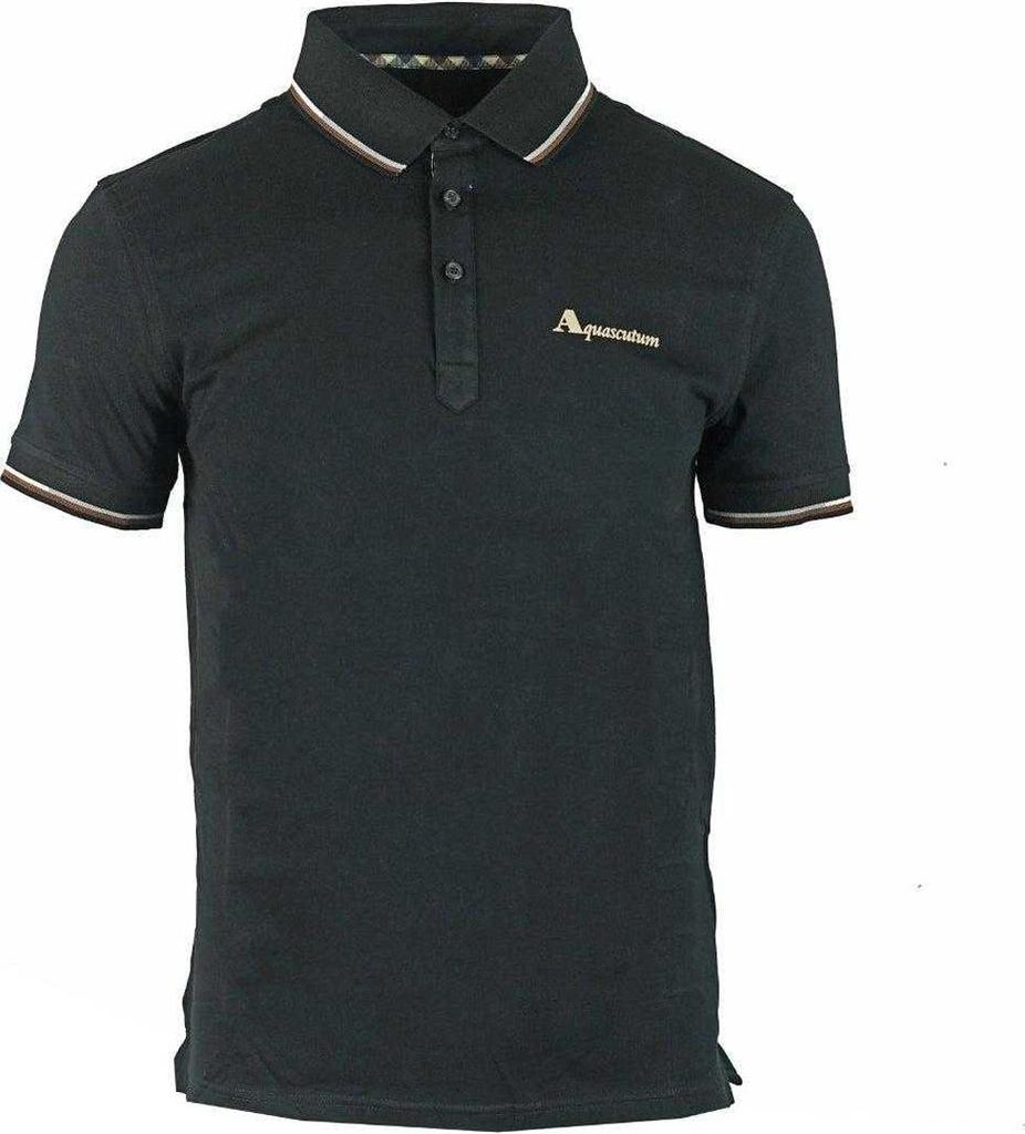 Aquascutum - Poloshirt für Herren/Damen Unisex SY166 (S) (Schwarz)