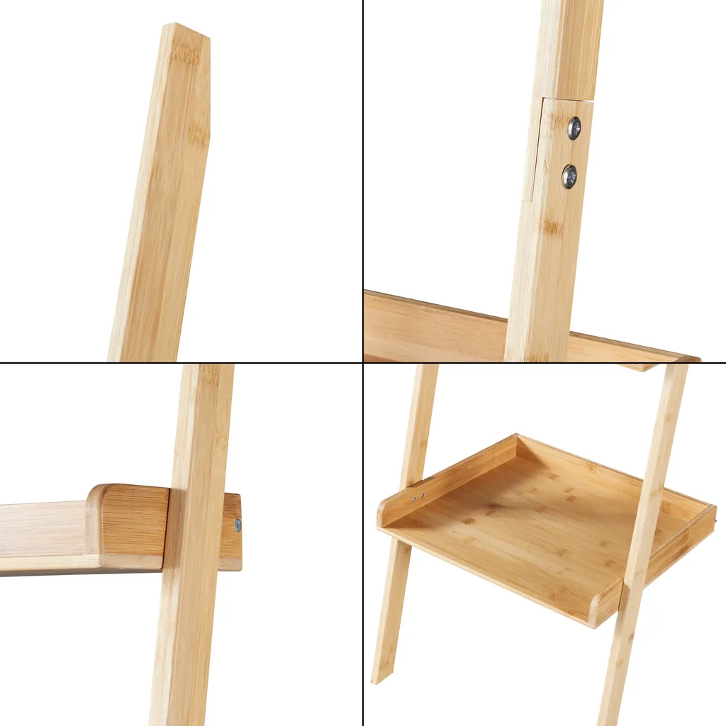 Étagère échelle Göinge bambou 4 niveaux : gagnez de la place au sol