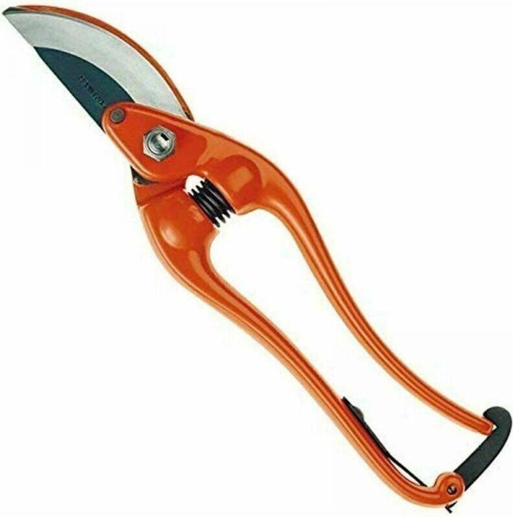 Geschmiedete Gartenschere, Astschere, Blumenschere, 230 mm Länge, Orange