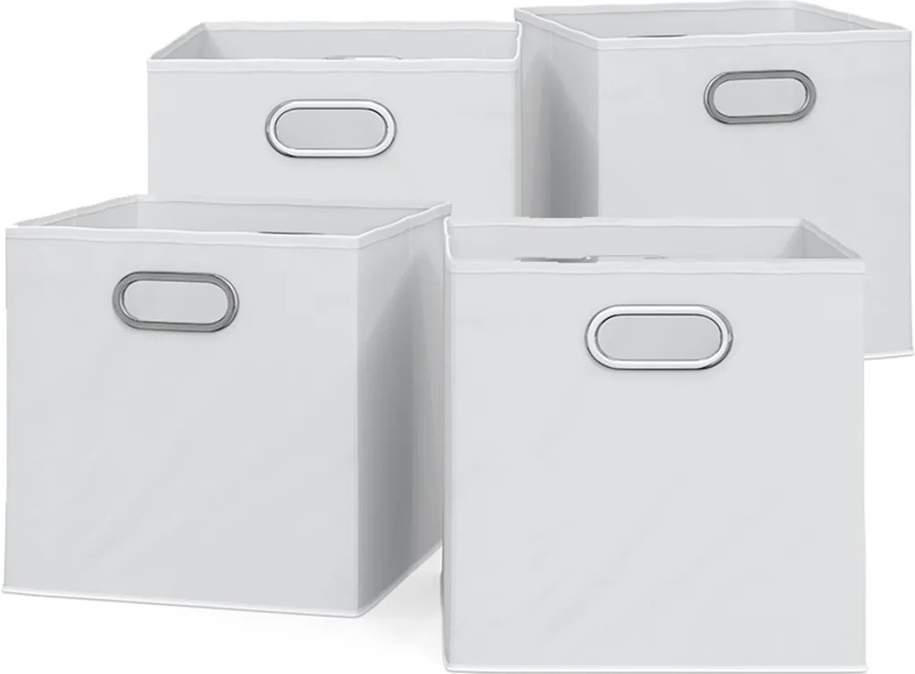 Panier de Rangement Cube Blanc 30x30 cm Vicco pour Étagère - Lot de 4