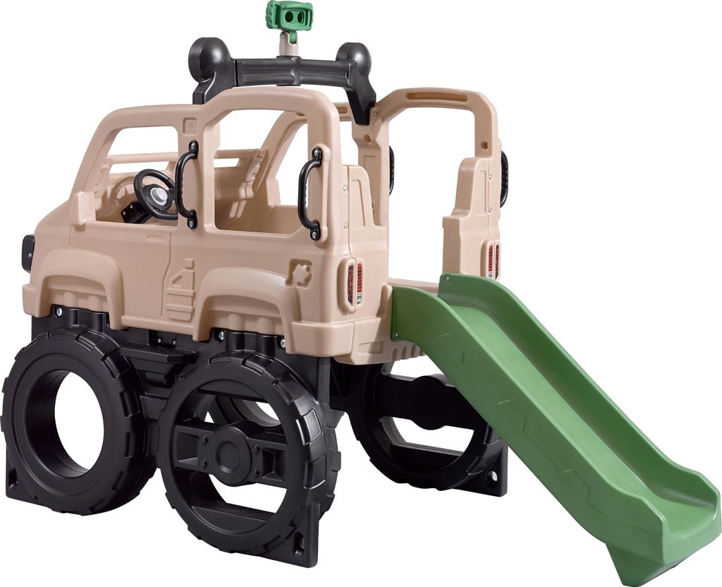 Step2 Safari Truck Climber Klettergerüst mit Rutsche | Klettergerät aus Kunststoff für den Garten | Spielzeug für Kinder in form eines Autos