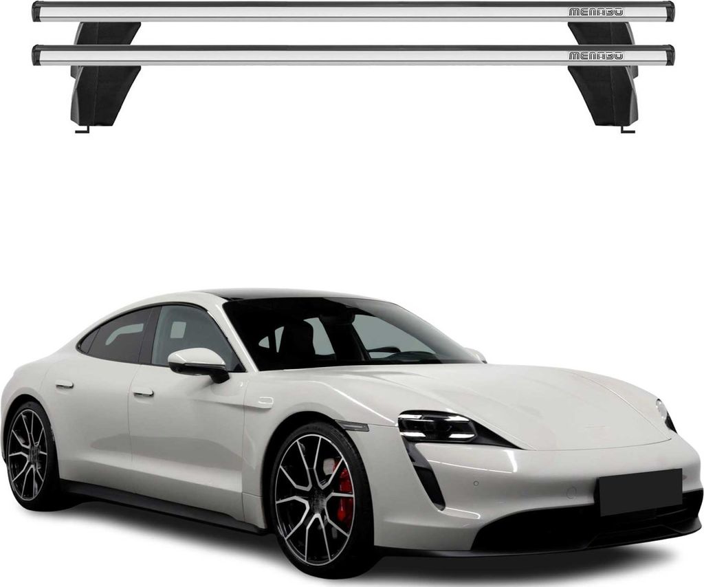 Menabo Dachträger Grundtäger für Porsche Taycan 2019-2024 75kg Alu Silber 2 tlg