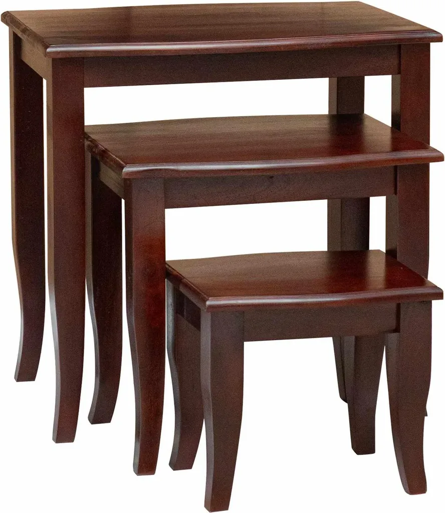Tables d'appoint emboîtables 3 pcs marron pour optimiser les espaces