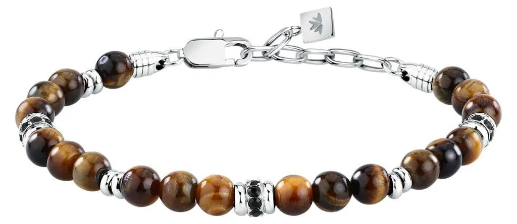 Bracelet de perles pour hommes œil de tigre Pietre S1746 en pierres