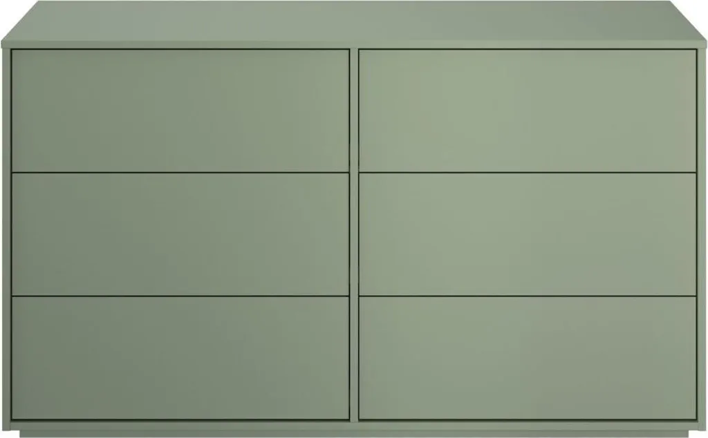 Commode de rangement 6 tiroirs RIVOLI jade - Meuble de chambre design