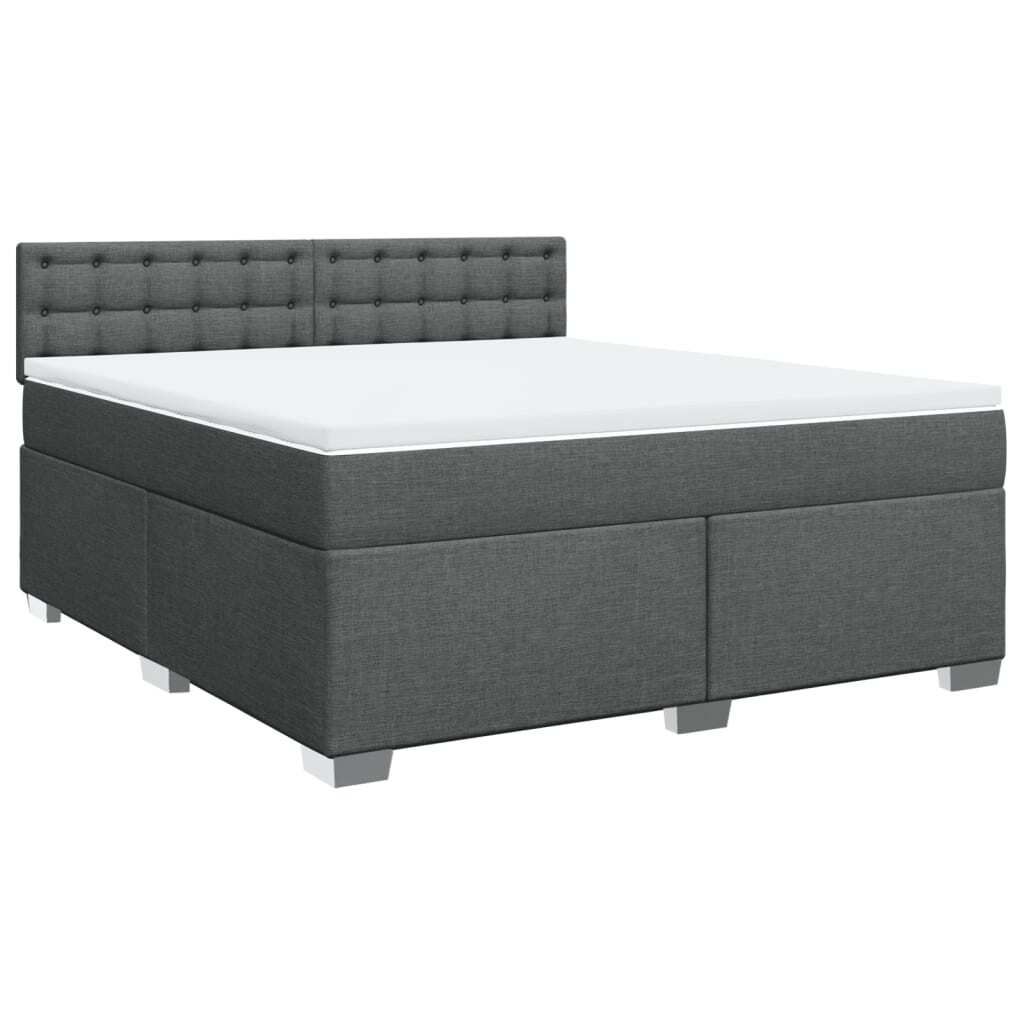 "2026 MODERNE"Boxspringbett/bettgestell - Bettrahmen - Doppelbett - mit Matratze Dunkelgrau 180x200 cm Stoff - Polsterbett Klassische Betten CC3419116