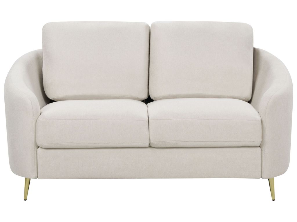 BELIANI 2-Sitzer Sofa Hellbeige Stoffbezug mit Armlehnen Produktbild 