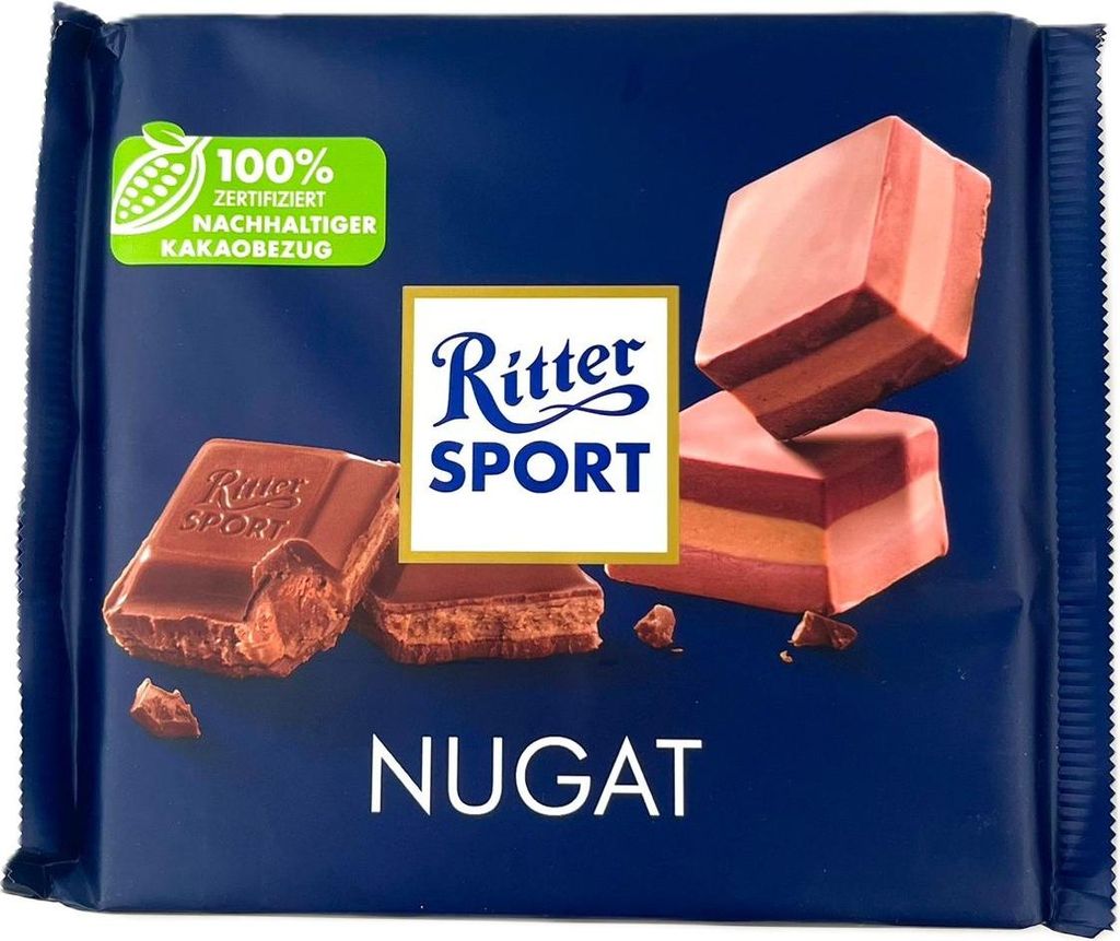 Ritter Sport Nugat Vollmilchschokolade mit Nugat Füllung Produktbild 