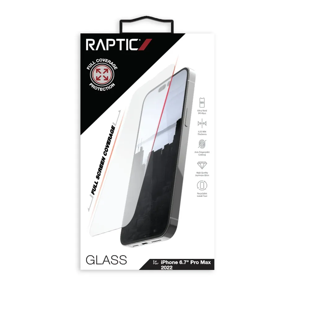 Vetro Temperato Raptic iPhone 14 Pro Max - Schermo Pieno e Anti-Graffio - 3