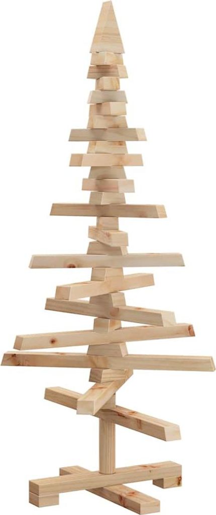 vidaXL Arbre de Noël en bois à décorer 90 cm Pin massif Image du produit 