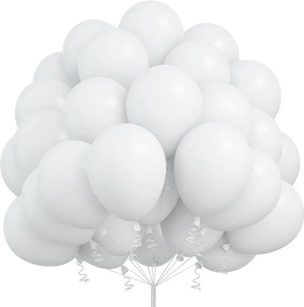 Ballons blancs pour mariage et anniversaire 30 cm avec pompe incluse