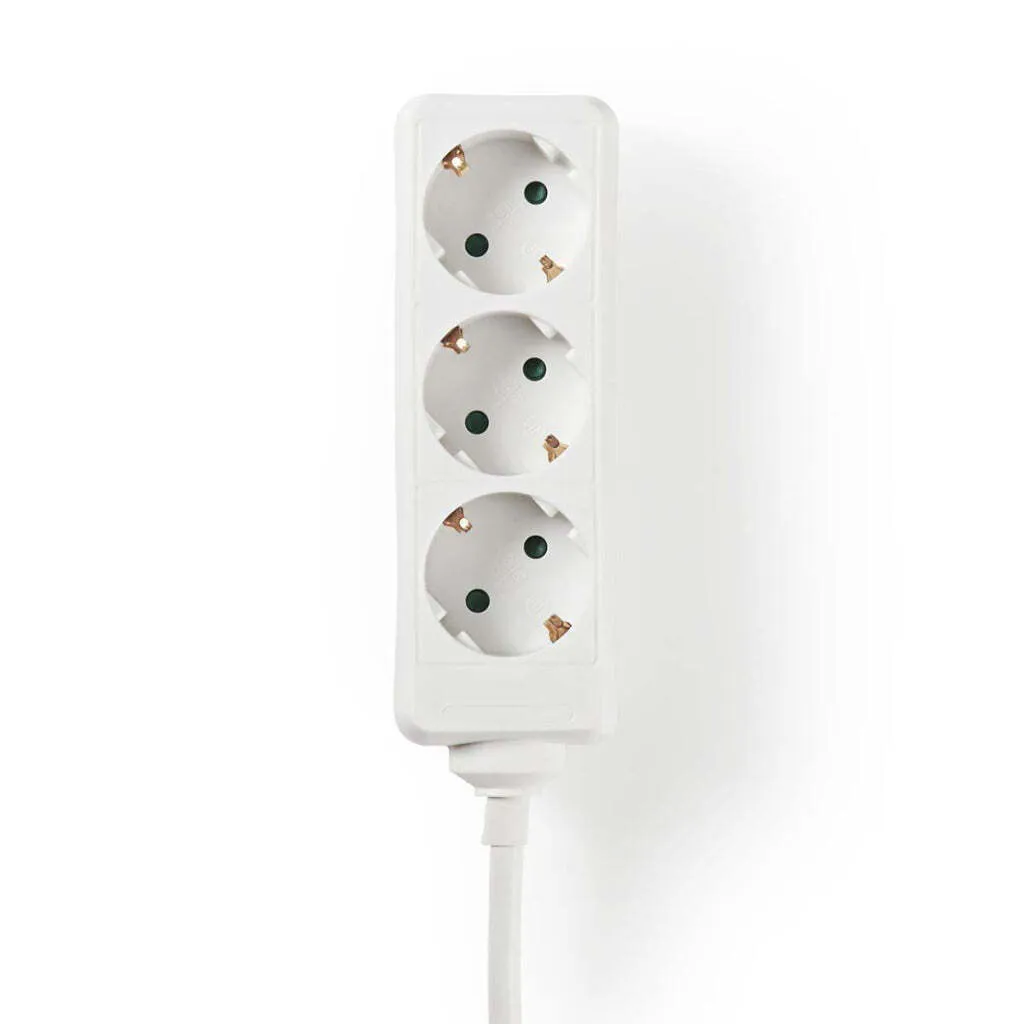 Multipresa 3 Posti Schuko 16A 1,5m Bianca | Ciabatta Professionale 3680W
